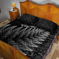 New Zealand Te Reo Mori Quilt Bed Set Simple Black Fern LT9 - Polynesian Pride