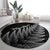 New Zealand Te Reo Māori Round Carpet Simple Black Fern