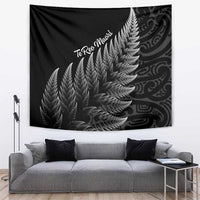 New Zealand Te Reo Mori Tapestry Simple Black Fern LT9 Black - Polynesian Pride