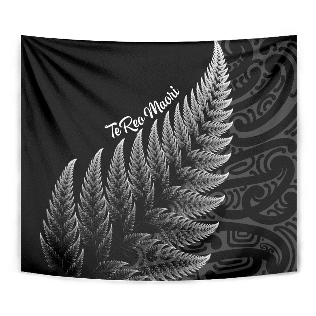 New Zealand Te Reo Mori Tapestry Simple Black Fern LT9 - Polynesian Pride