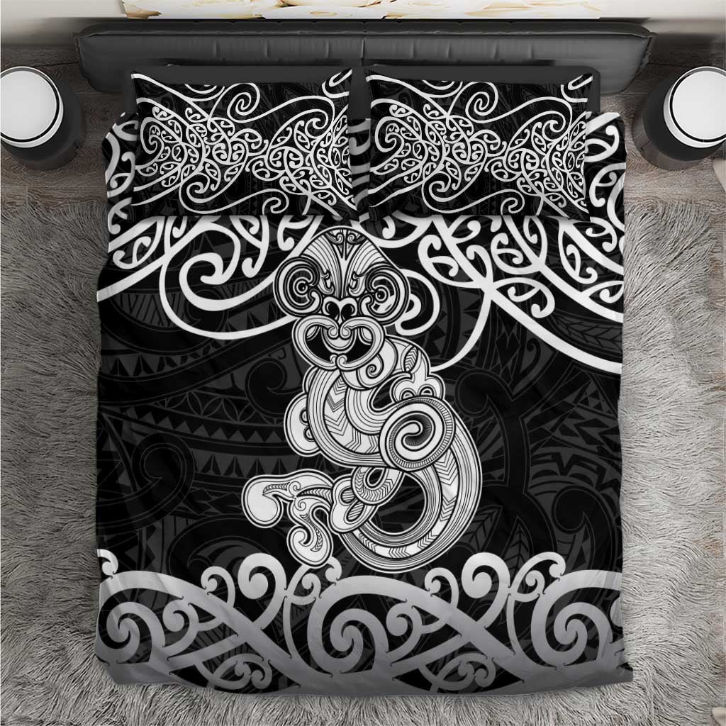 Te Reo Maori Tiki Inspired Art Bedding Set LT9 Black - Polynesian Pride