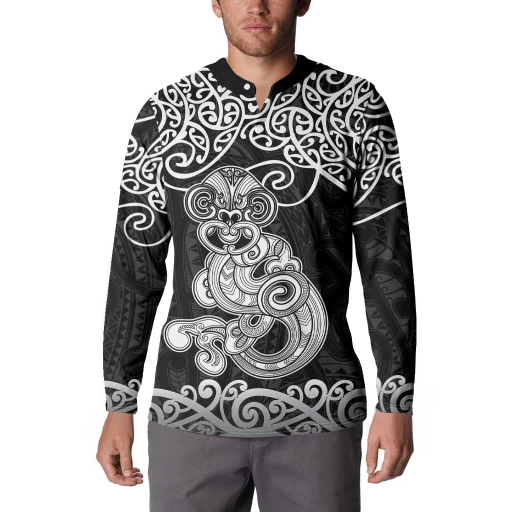 Te Reo Maori Tiki Inspired Art Button Sweatshirt LT9 - Polynesian Pride