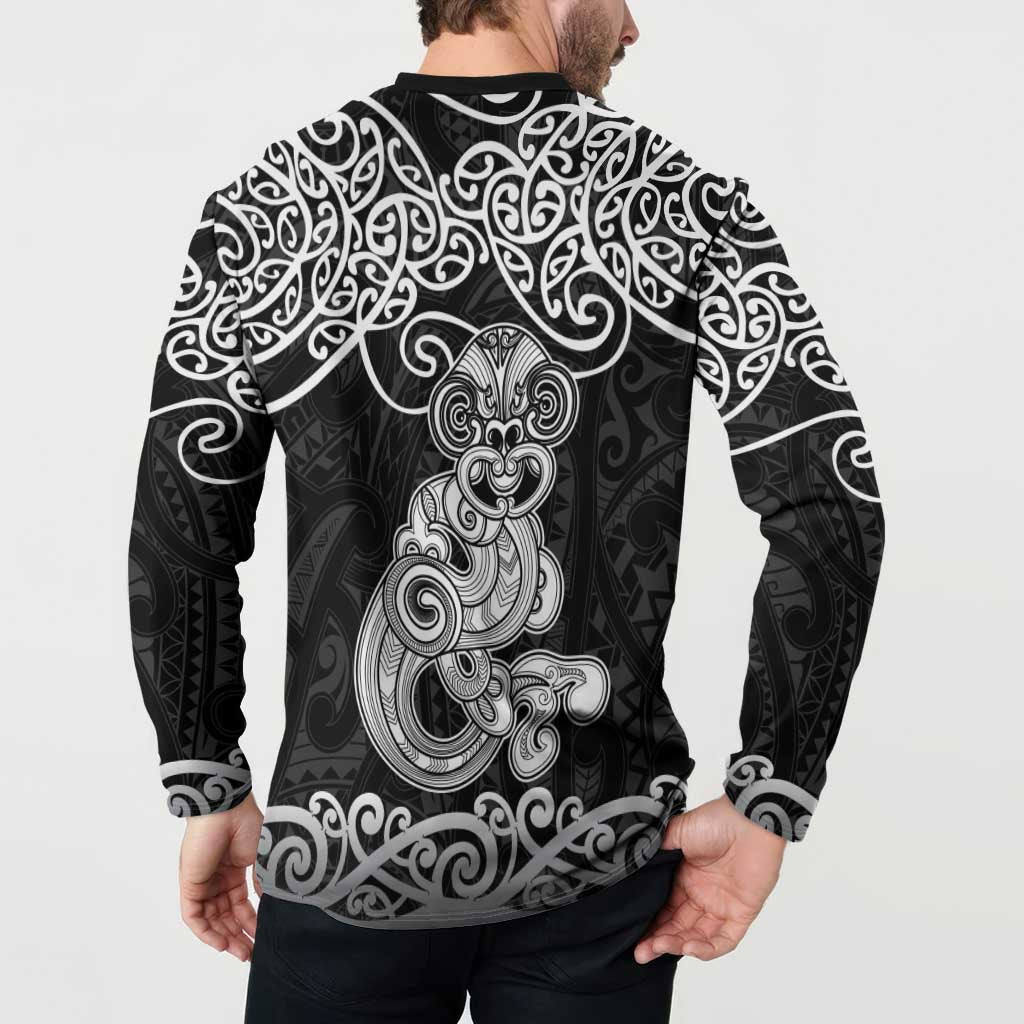 Te Reo Maori Tiki Inspired Art Button Sweatshirt LT9 - Polynesian Pride