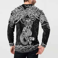 Te Reo Maori Tiki Inspired Art Button Sweatshirt LT9 - Polynesian Pride