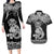 Te Reo Maori Tiki Inspired Art Couples Matching Long Sleeve Bodycon Dress and Hawaiian Shirt