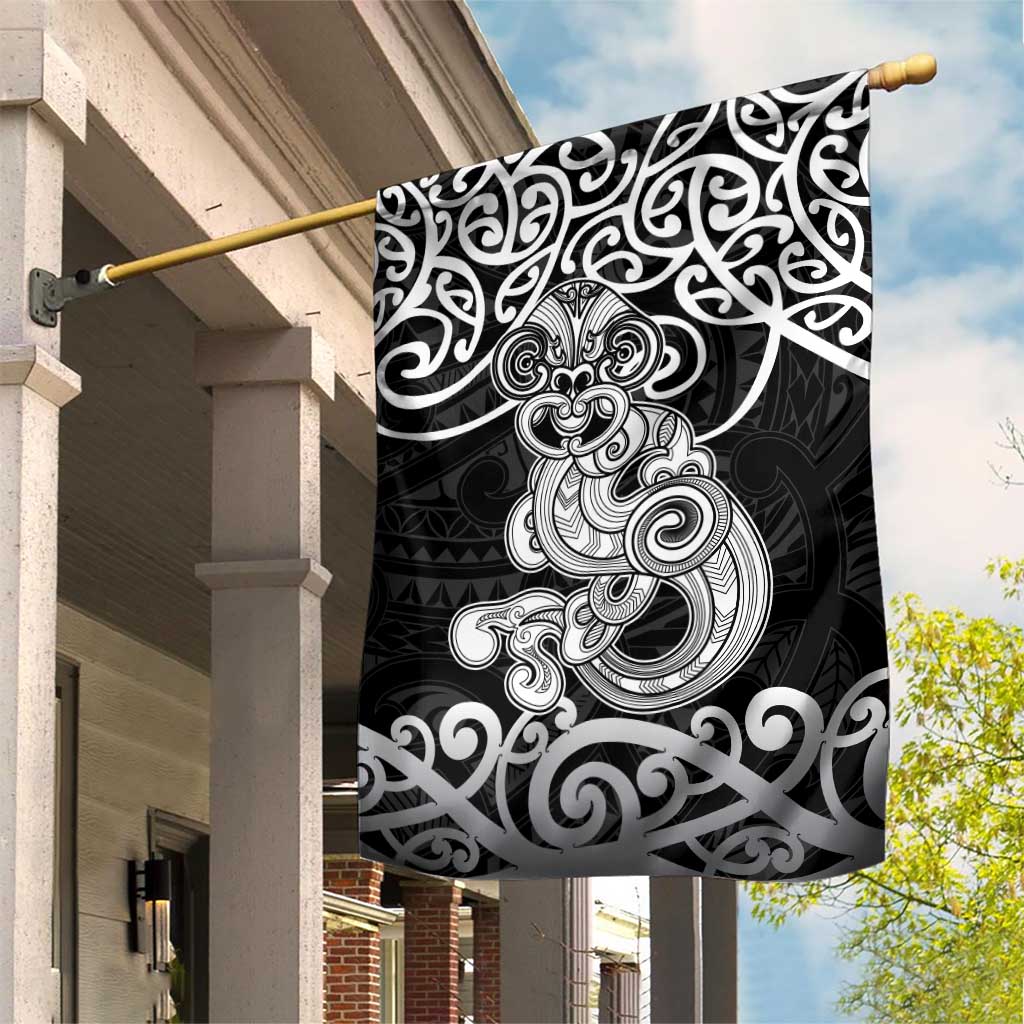 Te Reo Maori Tiki Inspired Art Garden Flag LT9 House Flag Black - Polynesian Pride