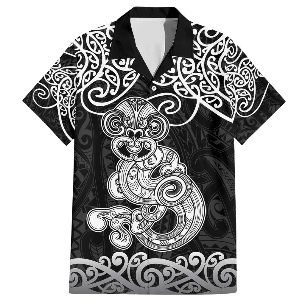Te Reo Maori Tiki Inspired Art Hawaiian Shirt LT9 Black - Polynesian Pride