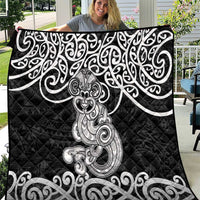 Te Reo Maori Tiki Inspired Art Quilt LT9 Black - Polynesian Pride