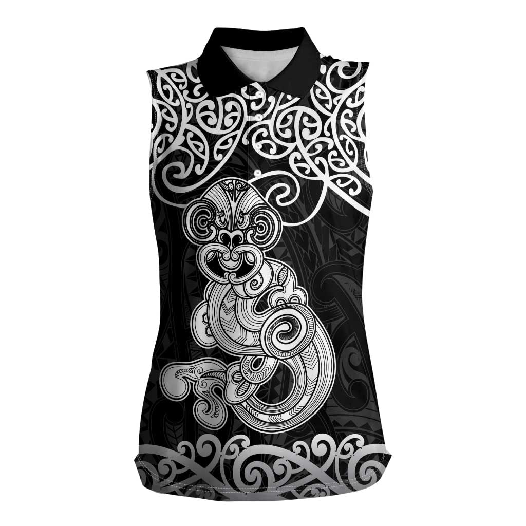 Te Reo Maori Tiki Inspired Art Women Sleeveless Polo Shirt