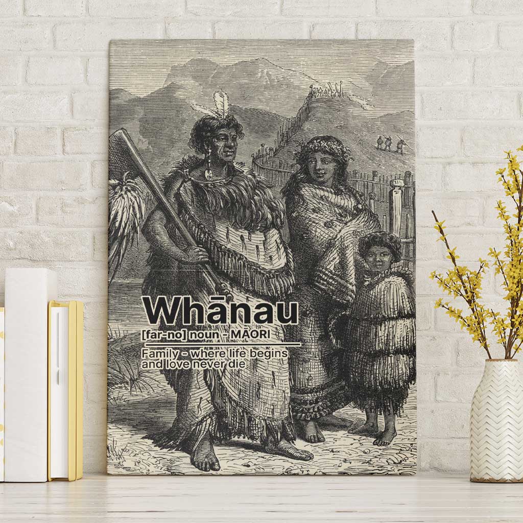 Whanau Maori Language Canvas Wall Art Te Reo Maori Inspired Art LT9 Without Frame Nude - Polynesian Pride