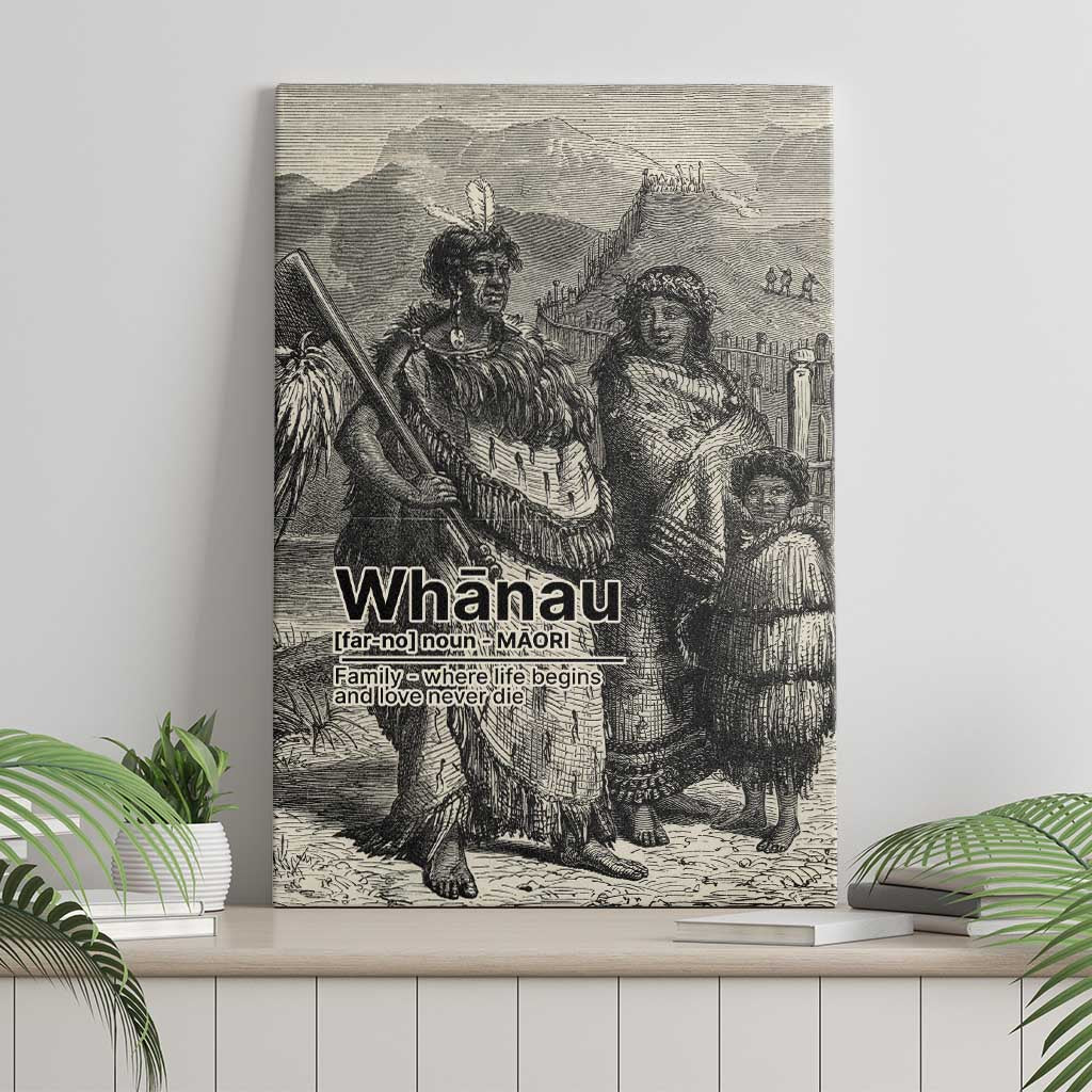 Whanau Maori Language Canvas Wall Art Te Reo Maori Inspired Art LT9 - Polynesian Pride