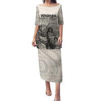 Whanau Maori Language Puletasi Te Reo Maori Inspired Art LT9 Long Dress Nude - Polynesian Pride