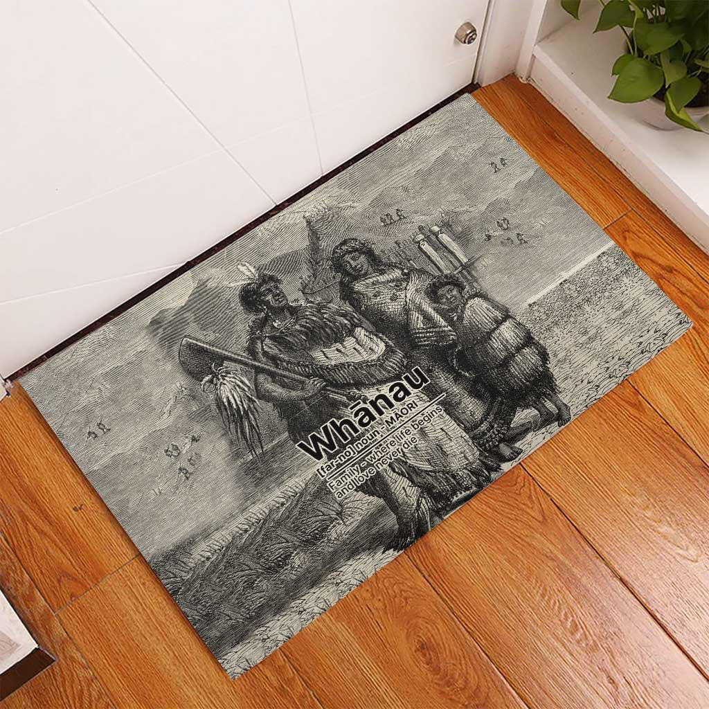 Whanau Maori Language Rubber Doormat Te Reo Maori Inspired Art LT9 - Polynesian Pride
