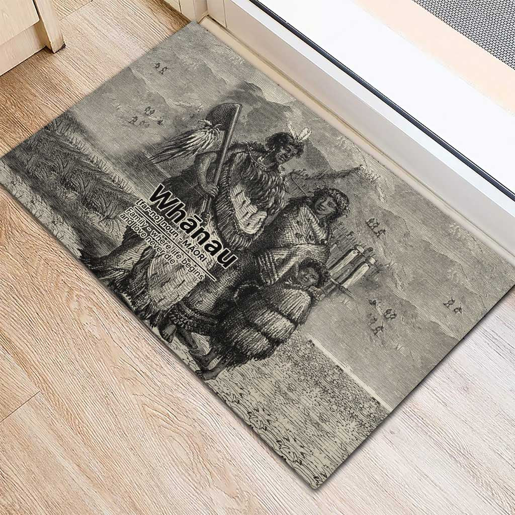 Whanau Maori Language Rubber Doormat Te Reo Maori Inspired Art LT9 - Polynesian Pride