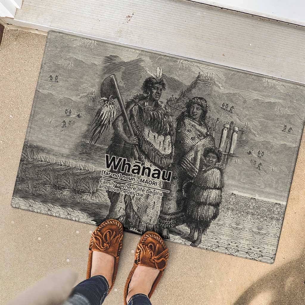 Whanau Maori Language Rubber Doormat Te Reo Maori Inspired Art LT9 - Polynesian Pride