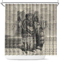 Whanau Maori Language Shower Curtain Te Reo Maori Inspired Art LT9 Nude - Polynesian Pride