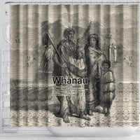 Whanau Maori Language Shower Curtain Te Reo Maori Inspired Art LT9 - Polynesian Pride