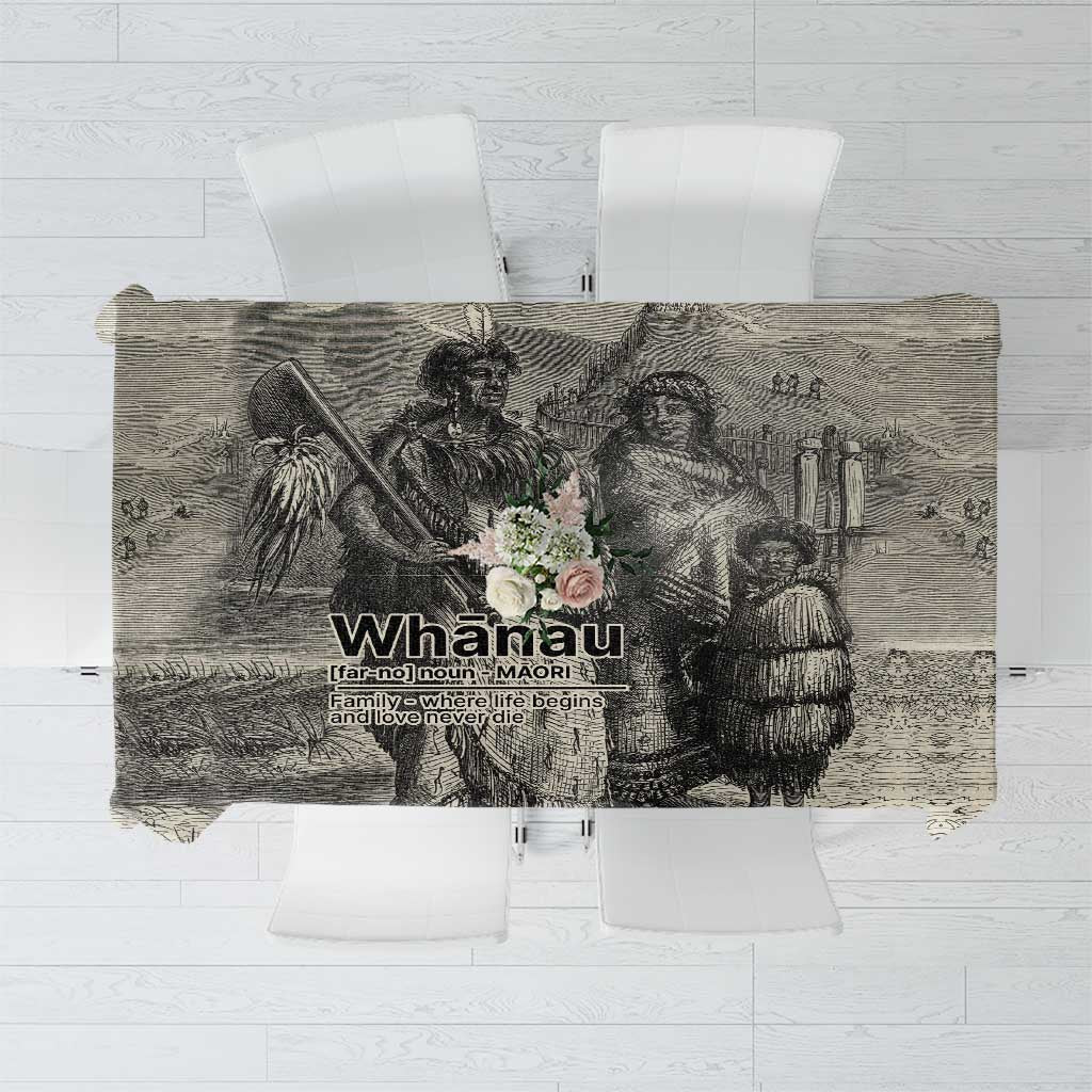 Whanau Maori Language Tablecloth Te Reo Maori Inspired Art LT9 Nude - Polynesian Pride