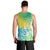 Polynesian Sunset Plumeria Men Tank Top Pacific Island Tribal Green Style LT9 - Polynesian Pride