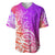 Polynesian Sunset Plumeria Baseball Jersey Pacific Island Tribal Purple Style LT9 Purple - Polynesian Pride