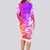 Polynesian Sunset Plumeria Long Sleeve Bodycon Dress Pacific Island Tribal Purple Style LT9 - Polynesian Pride