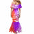 Polynesian Sunset Plumeria Mermaid Dress Pacific Island Tribal Purple Style LT9 - Polynesian Pride