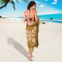 Hawaiian Quilt Block Design Sarong Gold Hawaii Culture Motifs LT9 - Polynesian Pride