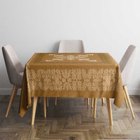 Hawaiian Quilt Block Design Tablecloth Gold Hawaii Culture Motifs LT9 - Polynesian Pride