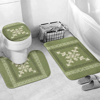 Hawaiian Quilt Block Design Bathroom Set Lime Hawaii Culture Motifs LT9 Mat Set Only (3 pcs) One Size Lime - Polynesian Pride