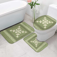 Hawaiian Quilt Block Design Bathroom Set Lime Hawaii Culture Motifs LT9 - Polynesian Pride