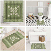 Hawaiian Quilt Block Design Bathroom Set Lime Hawaii Culture Motifs LT9 - Polynesian Pride