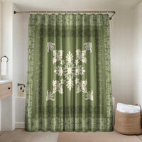 Hawaiian Quilt Block Design Bathroom Set Lime Hawaii Culture Motifs LT9 Shower Curtain Only Lime - Polynesian Pride