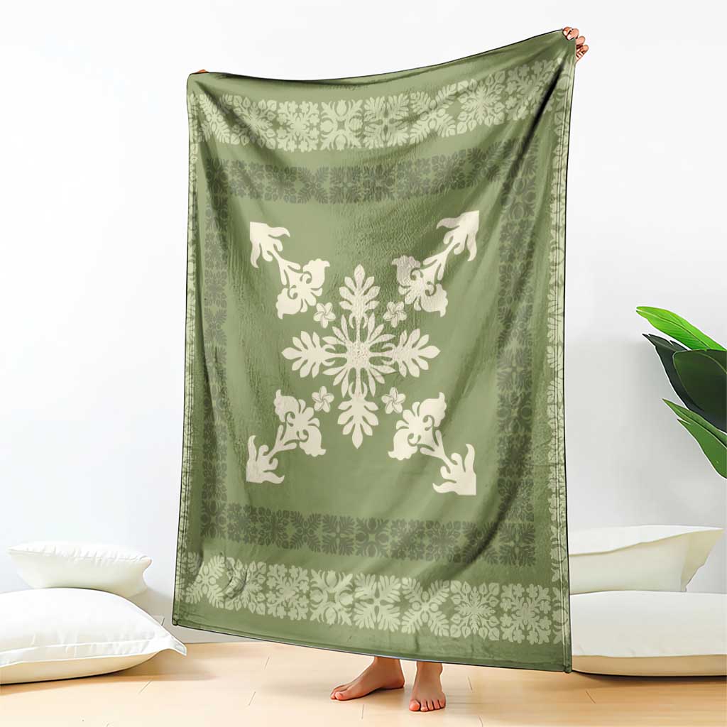 Hawaiian Quilt Block Design Blanket Lime Hawaii Culture Motifs LT9 - Polynesian Pride