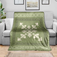 Hawaiian Quilt Block Design Blanket Lime Hawaii Culture Motifs LT9 - Polynesian Pride