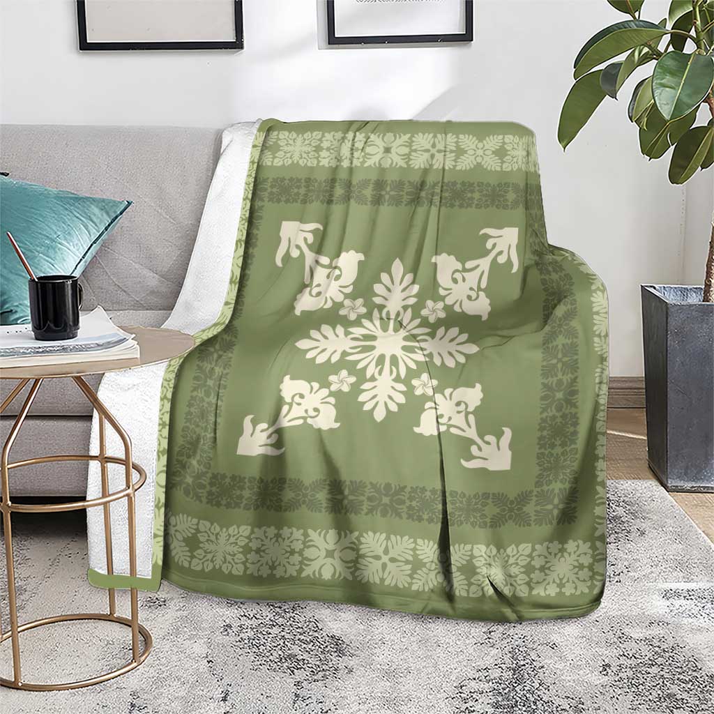 Hawaiian Quilt Block Design Blanket Lime Hawaii Culture Motifs LT9 - Polynesian Pride