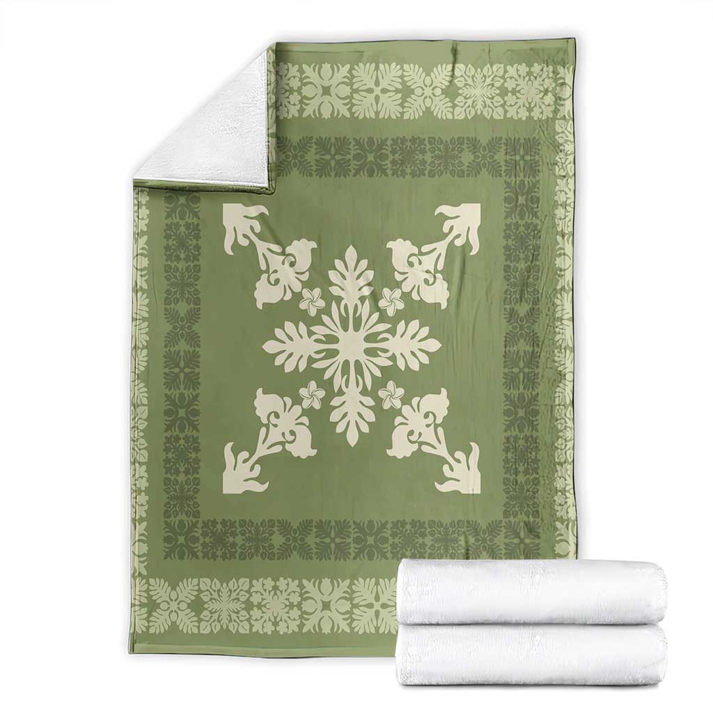 Hawaiian Quilt Block Design Blanket Lime Hawaii Culture Motifs LT9 - Polynesian Pride