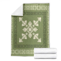 Hawaiian Quilt Block Design Blanket Lime Hawaii Culture Motifs LT9 - Polynesian Pride