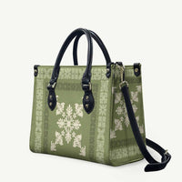 Hawaiian Quilt Block Design Leather Bag Lime Hawaii Culture Motifs LT9 Lime - Polynesian Pride