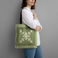 Hawaiian Quilt Block Design Tote Bag Lime Hawaii Culture Motifs LT9 - Polynesian Pride