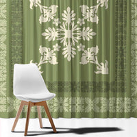 Hawaiian Quilt Block Design Window Curtain Lime Hawaii Culture Motifs LT9 - Polynesian Pride