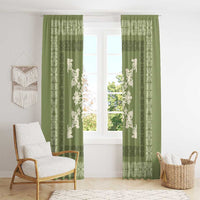 Hawaiian Quilt Block Design Window Curtain Lime Hawaii Culture Motifs LT9 - Polynesian Pride