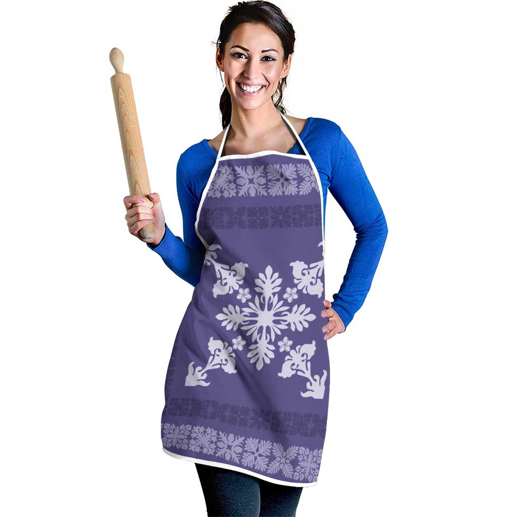 Hawaiian Quilt Block Design Apron Purple Hawaii Culture Motifs LT9 - Polynesian Pride
