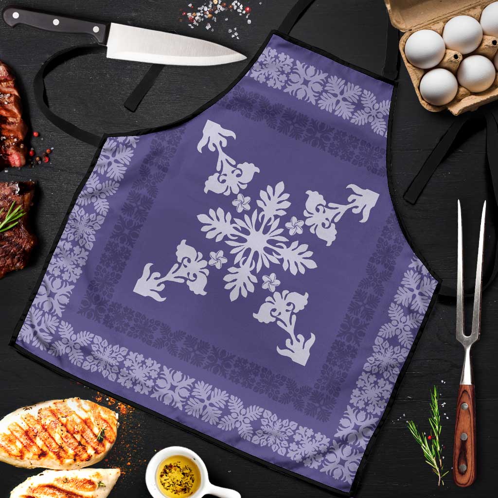 Hawaiian Quilt Block Design Apron Purple Hawaii Culture Motifs LT9 Purple - Polynesian Pride