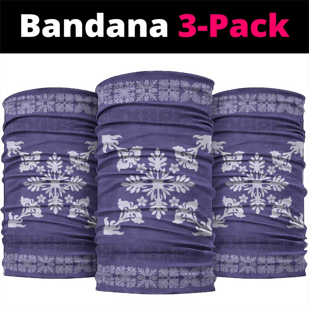 Hawaiian Quilt Block Design Neck Gaiter Purple Hawaii Culture Motifs LT9 package One Size: 25*50cm Purple - Polynesian Pride