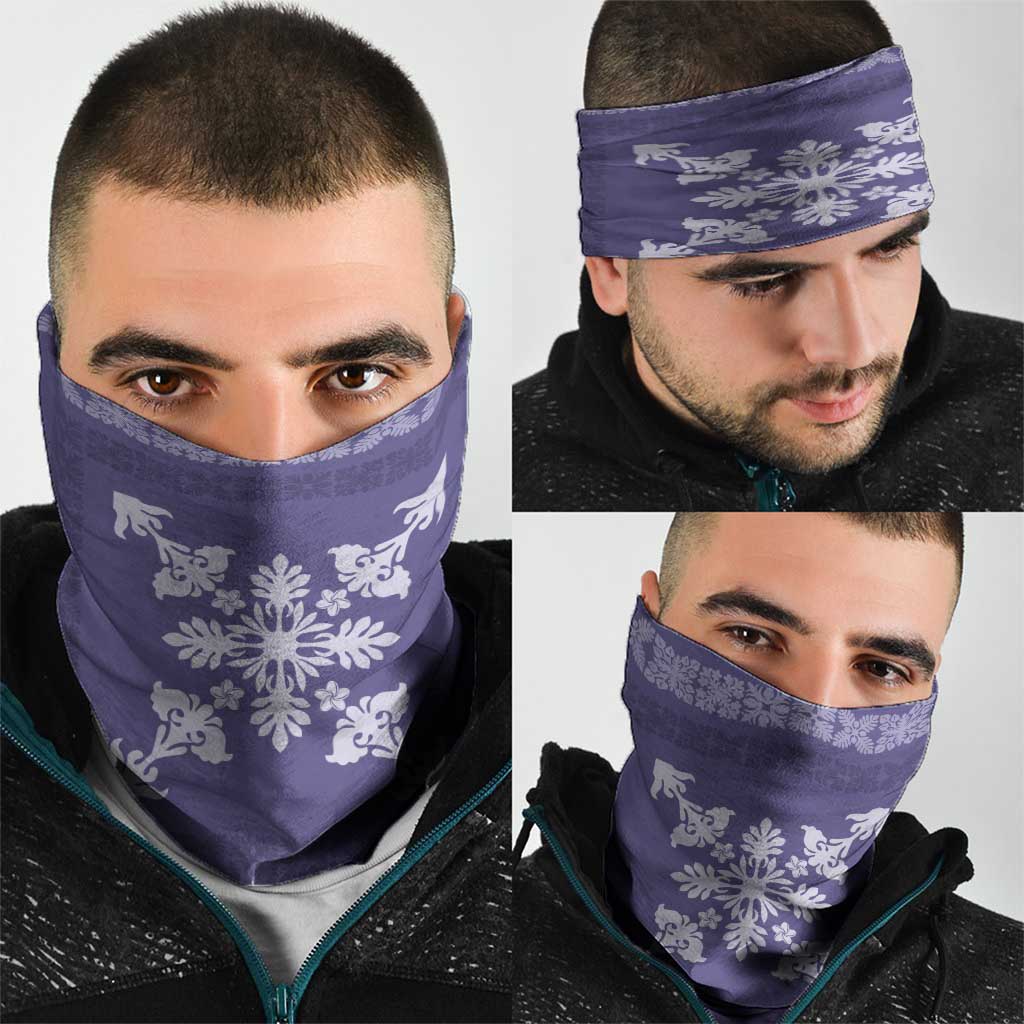 Hawaiian Quilt Block Design Neck Gaiter Purple Hawaii Culture Motifs LT9 - Polynesian Pride