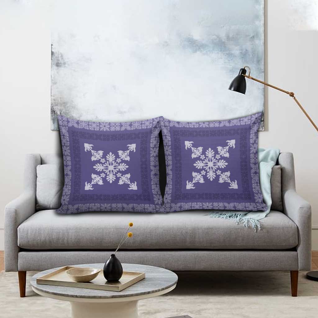 Hawaiian Quilt Block Design Pillow Cover Purple Hawaii Culture Motifs LT9 - Polynesian Pride