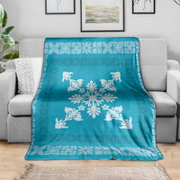 Hawaiian Quilt Block Design Blanket Teal Hawaii Culture Motifs LT9 - Polynesian Pride