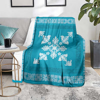 Hawaiian Quilt Block Design Blanket Teal Hawaii Culture Motifs LT9 - Polynesian Pride