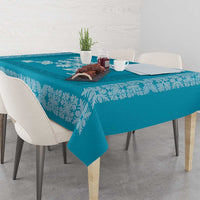Hawaiian Quilt Block Design Tablecloth Teal Hawaii Culture Motifs LT9 - Polynesian Pride