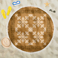 Hawaiian Quilt Pattern Beach Blanket Gold Hawaii Culture Tropical LT9 One Size 150cm Gold - Polynesian Pride